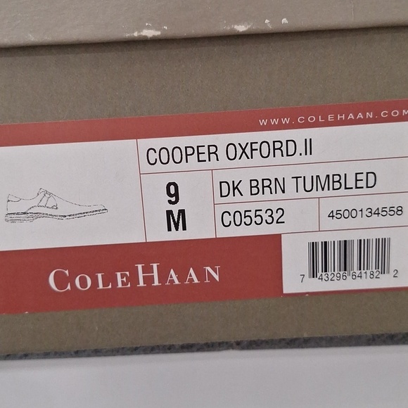 Cole Haan Men\'s Gray Lace Up Business Preppy Grand Wingtip Oxford Shoes Size 9M